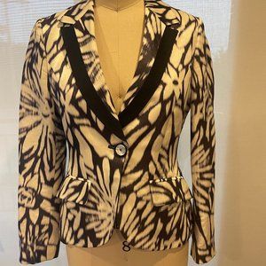 Black and White Patterned Etro Blazer, Size 40